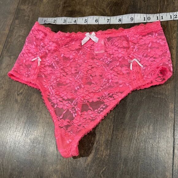 Vintage Rare VICTORIA'S SECRET very sexy high waist thong string neon pink 2014 - Picture 9 of 16